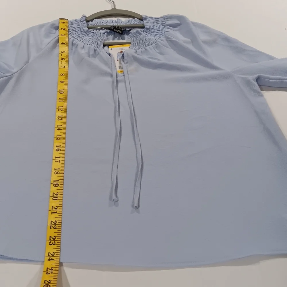 Social Standard by Sanctuary Women's Seaspray Blue Tallie Peasant Top (NWT) - Picture 7 of 7